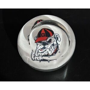 Dynasty‎ Gallery Collegiate Glass Paperweight Georgia Bulldogs